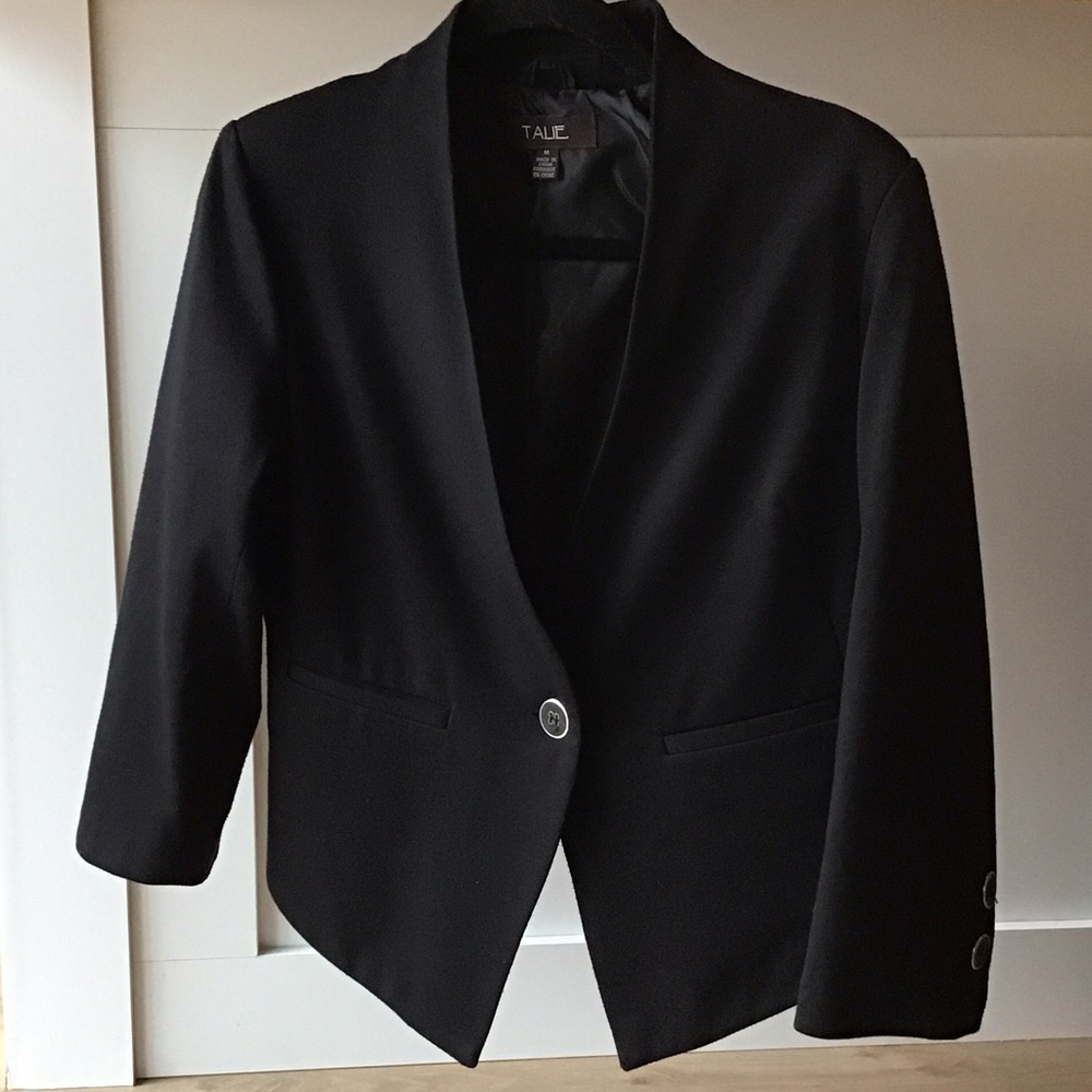 Women’s M Black Talie Tailored Open-Front Blazer